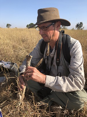 Researching bones at The Ol Pejeta Conservancy, a 360 km² not-for-profit wildlife conservancy in Central Kenya's Laikipia County.